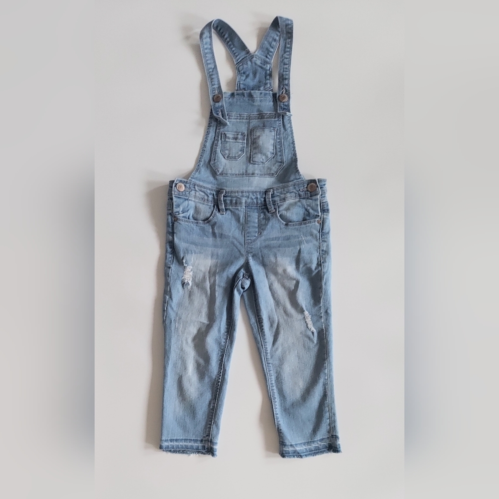 Blue Spice Girls Distressed Denim Overalls Size 10